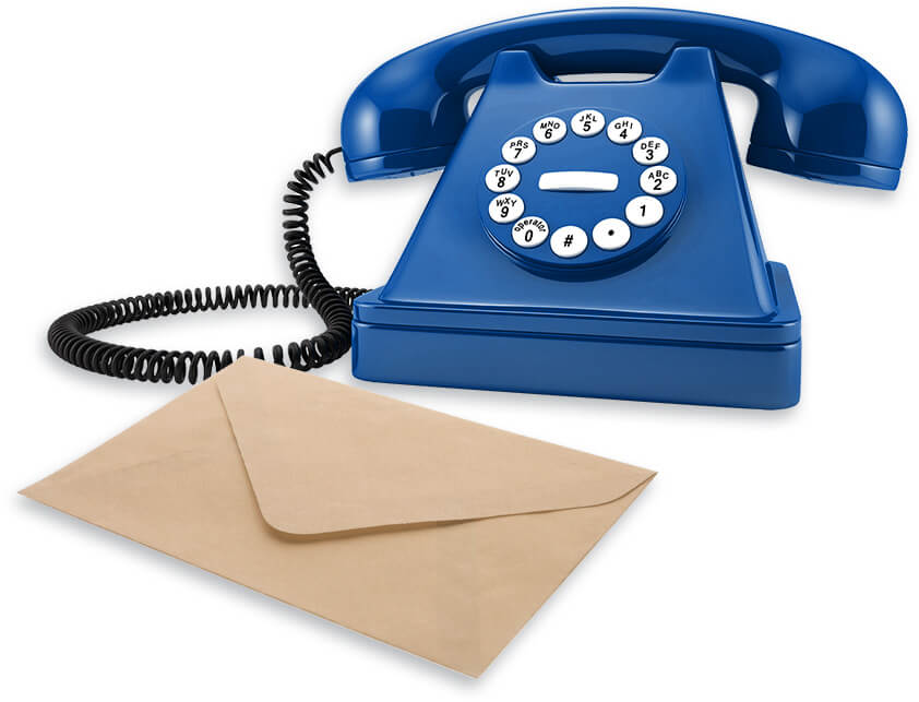 old-style telephone and envelope