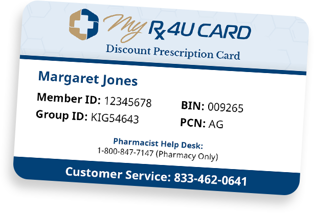 sample MyRX4U prescription card